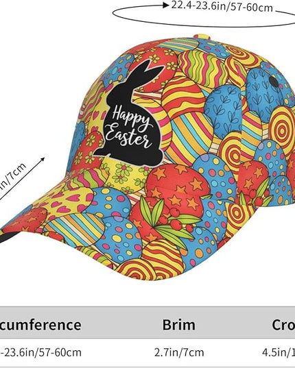 Easter Baseball Cap,Rabbit Eggs Baseball Hat,Fashion Snapback Hats Outdoor Trucker Hat for Women Men