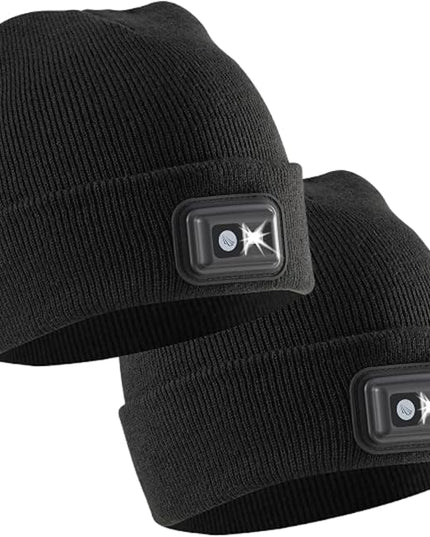 POWERCAP LED Hat Light 150 Lumens Rechargeable Fleece Beanie with Bright Built-in Headlamp Waterproof LED Warm One Size Cap