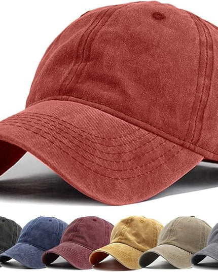 HH HOFNEN Men Women Washed Distressed Twill Cotton Baseball Cap Vintage Adjustable Dad Hat