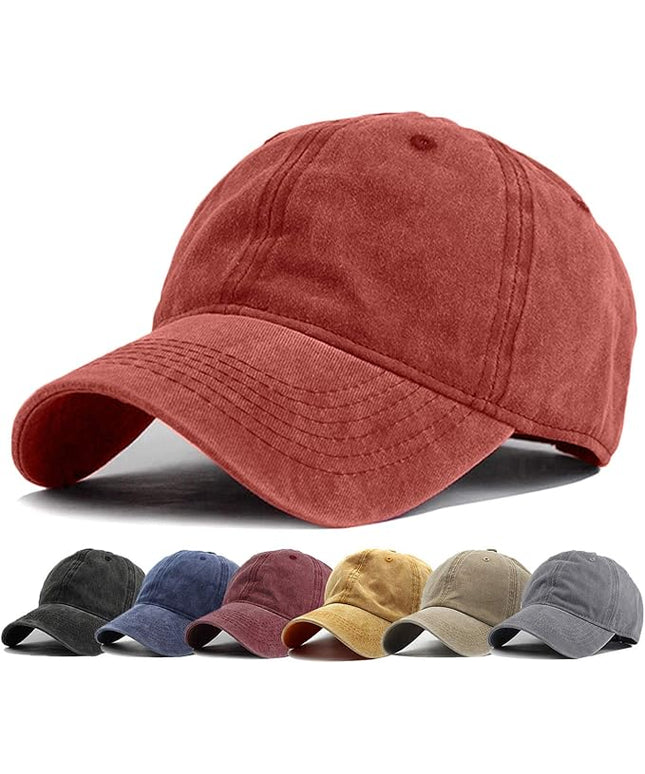 HH HOFNEN Men Women Washed Distressed Twill Cotton Baseball Cap Vintage Adjustable Dad Hat