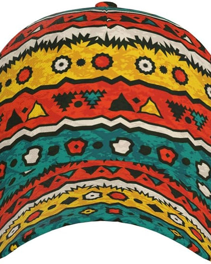 African Ethnic Tribal Style Baseball Cap for Men Women, Fashion Adjustable African Hat Casual Trucker Hats Sun Caps
