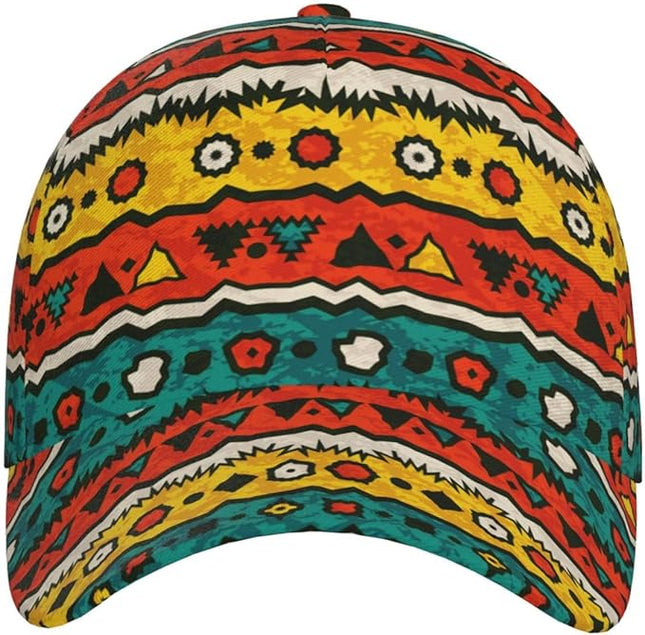 African Ethnic Tribal Style Baseball Cap for Men Women, Fashion Adjustable African Hat Casual Trucker Hats Sun Caps