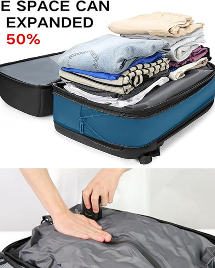 Vacuum Seal Travel Backpack 45L Expandable Air Compression System Water Resistant 17 Inches Laptop Backpack for Women & Men with USB Charging Port- Vacuum Pump Included