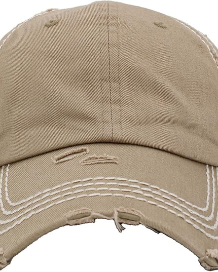 KBETHOS Vintage Washed Distressed Cotton Dad Hat Baseball Cap Adjustable Polo Trucker Unisex Style Headwear