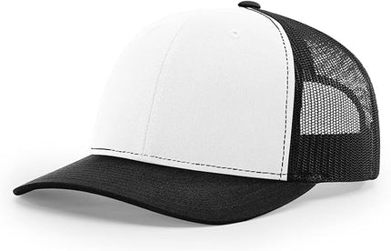 Richardson 112 Trucker Hat - Premium Adjustable Snapback Hat - Structured Six Panel Richardson Blank Caps