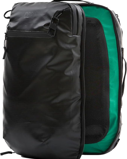 COR Surf Carry On Travel Backpack | Island Hopper 2.0 Ultralight | Airline Approved Personal Item Backpack | 34L Black with Black Zipper Waterproof Edition - FREE S-Clip Included