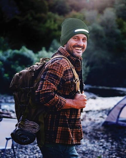 Night Scope Night Watch Rechargeable LED Beanie with Additional Rear Safety Light
