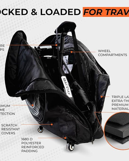 Bike Travel Bag Airplane – Box for Air Travel | Durable Bike Cases with Full Protection | Fits Road & TT Bikes with Wheels, Safe Case for Flying