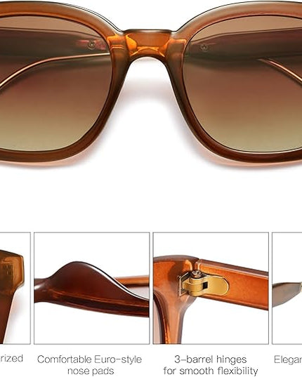 SOJOS Classic Square Polarized Sunglasses Womens Mens Retro Trendy UV400 Sunnies SJ2050