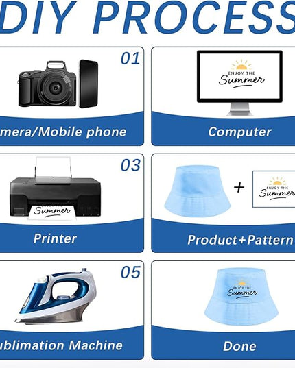 DASSNANE Sublimated Bucket Hats Bulk Solid Color DIY Blank Hat Bucket Hats for Men, Women and Adults