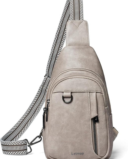 7L Sling Bag for Women Men Leather Small Sling Backpack Daypack Anti Theft Fanny Pack Crossbody Purse Travel