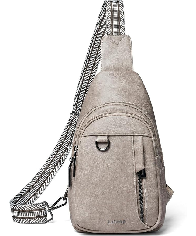 7L Sling Bag for Women Men Leather Small Sling Backpack Daypack Anti Theft Fanny Pack Crossbody Purse Travel