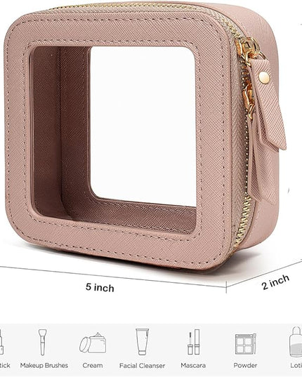 Travel Clear Makeup Bag Set, TSA Approved Cosmetic Bag Case with Zipper Portable Makeup Pouch Toiletry Bag Traveling Cosmetic Organizer Storage Bag Car Organizer Car Essentials