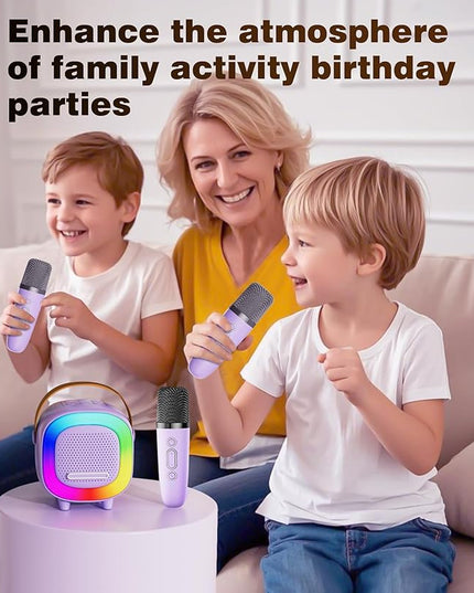 Mini Karaoke Machine Speaker for Kids Adults, Portable Bluetooth with 1 Wireless Microphones, Children's Day Birthday Gift Ideas for Toys for Teens Boys and Girls Aged 4, 5, 6, 7, 8, 9, 10, 11, 12+