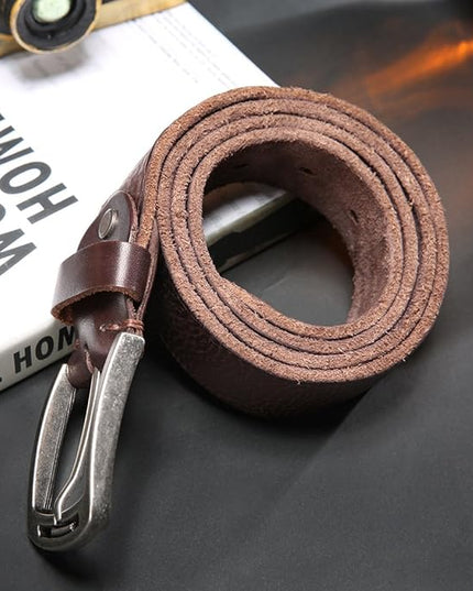 KEECOW Men's 100% Italian Cow Leather Belt Men With Anti-Scratch Buckle,Packed in a Box