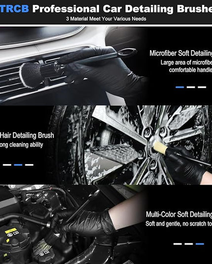 10PCS Car Detailing Cleaning Kit Interior Cleaner, Car Detailing Brushes, Car Duster, Car Cleaning Gel, Microfiber Cleaning Cloth, Car Accessories Essentials Supplies Tools for Auto,Truck, Interior