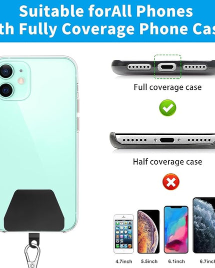 SHANSHUI Phone Lanyard, Neck Wrist Nylon Cell Phone Lanyard 1Pcs Tether Pads Compatible with iPhone & All Smartphones in Full Cover Cases