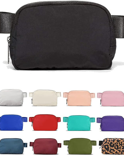 YOSHUYUKI Fanny Pack Crossbody Bag Trendy Waterproof Small Sling Cross Body Purse for Women Men Fashion Waist Packs Mini Belt Pouch Chest Bum Hip Bag Lulu Dupes for Travel Vacation Running Black