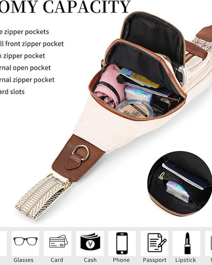 FALAN MULE Crossbody Bags for Women Trendy Leather Sling Chest Bag Fanny Packs for Women