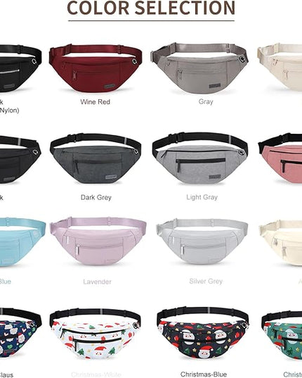 MAXTOP Large Crossbody Fanny Pack with 4-Zipper Pockets,Gifts for Enjoy Sports Festival Workout Traveling Running Casual Hands-Free Wallets Waist Pack Phone Bag Carrying All Phones