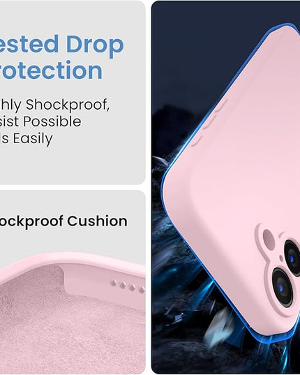 FireNova Designed for iPhone 16 Plus Case, Silicone Upgraded [Camera Protection] Case with [2 Screen Protectors], Soft Anti-Scratch Microfiber Lining Inside, 6.7 inch, Chalk Pink