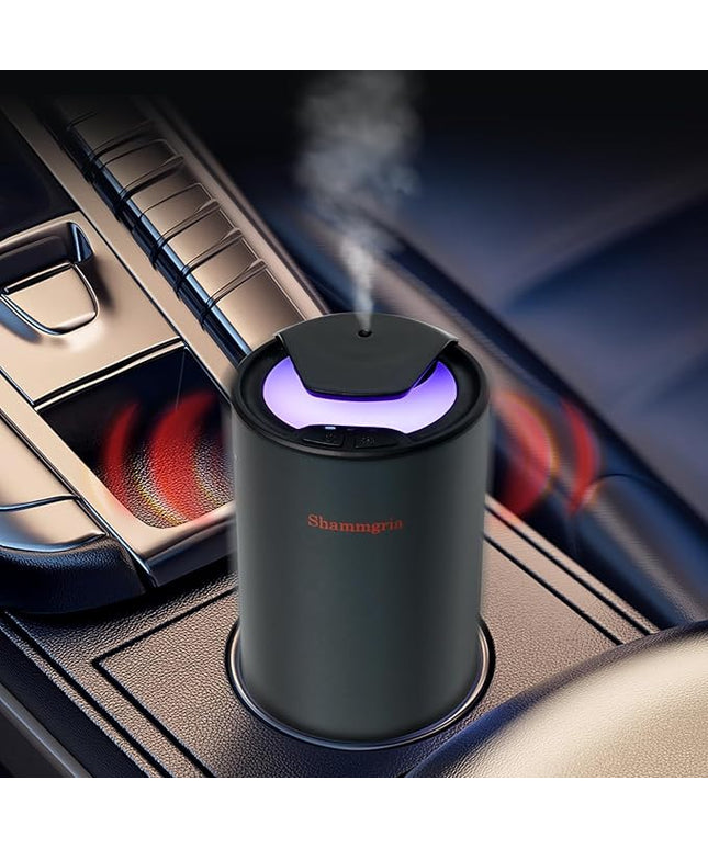 Car Air Diffuser Essential Oil Aromatherapy Scent Diffuser with 3 Mist Levels & LED Lights for Car, Room, Studio, Office- Black