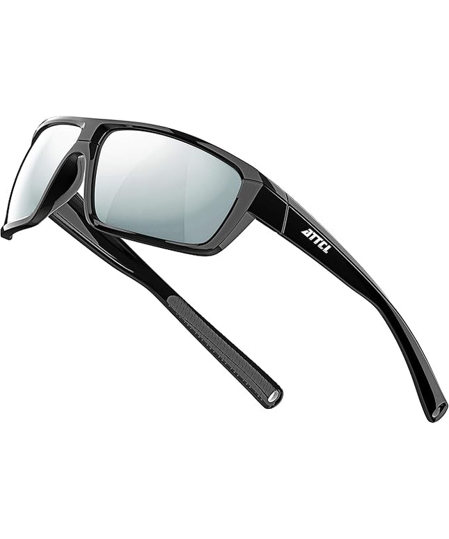 ATTCL Polarized Sunglasses Men for Fishing: UV Protection Lightweight TR90 Sports Wrap Sun Glasses Driving Golf Running