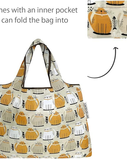 allydrew Large Foldable Tote Nylon Reusable Grocery Bags