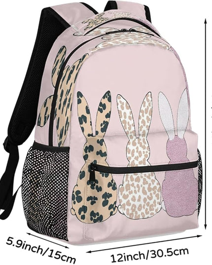 Large Backpack with 15.6 Inch Laptop Compartment, Rabbit Bunnies Print Adult Backpack for Work, Travel & School College Boys Girls