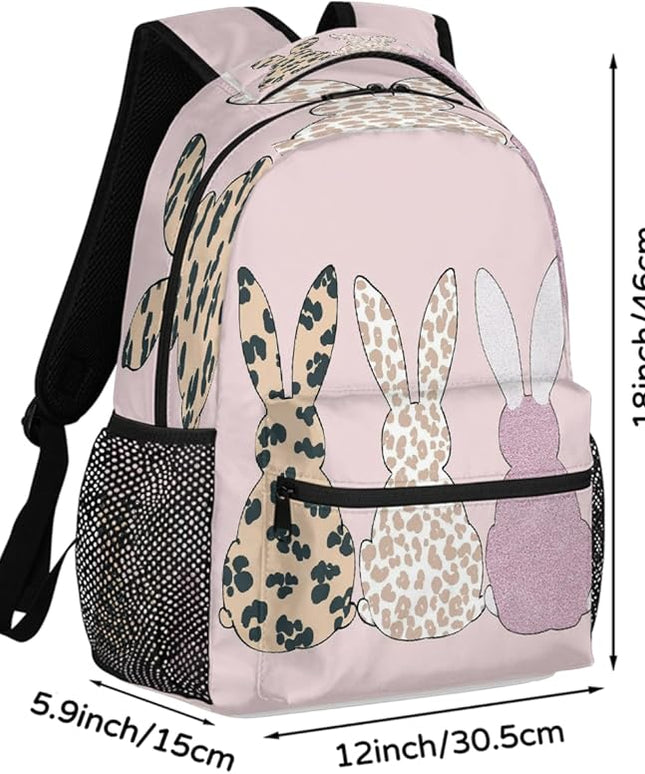 Large Backpack with 15.6 Inch Laptop Compartment, Rabbit Bunnies Print Adult Backpack for Work, Travel & School College Boys Girls