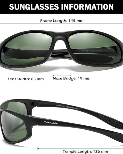 FAGUMA Polarized Sports Sunglasses For Men Cycling Driving Fishing UV400 Protection