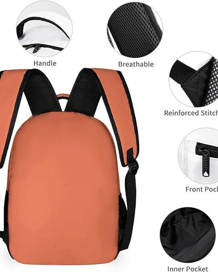 Fashion Burnt Sienna Backpack Lightweight Large Capacity Laptop Daybag for Travel Work