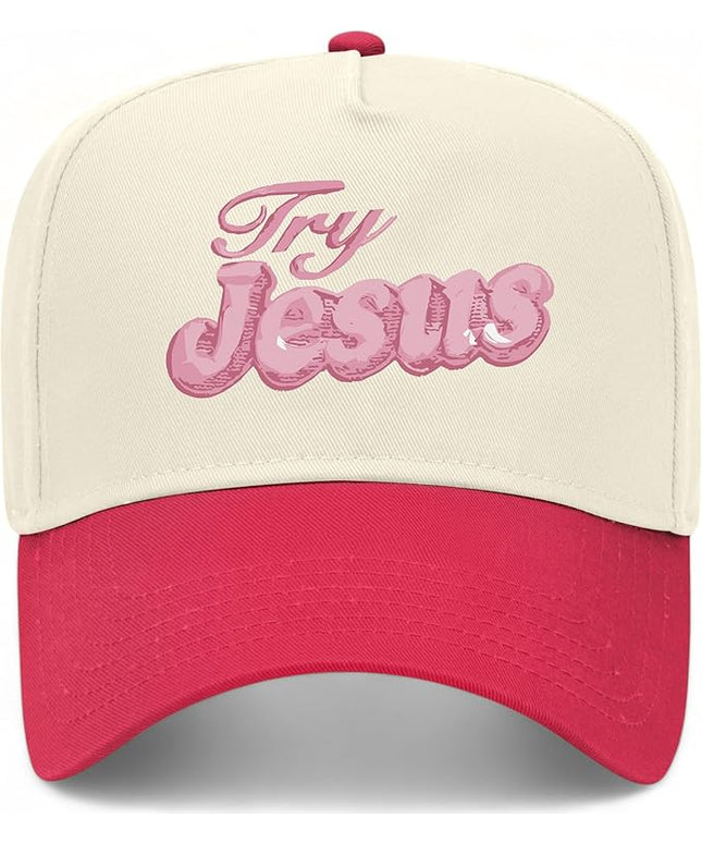 Try Jesus Hat | Premium Vintage Trucker Hat with Adjustable Snapback for Men and Women