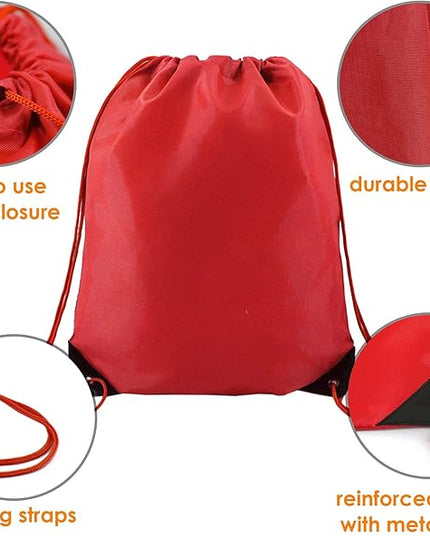 BeeGreen Drawstring Backpack Bags 20,30,50 Packs Reflective String Bags for Gym Sport Trip Cinch Sack DIY for Women Men