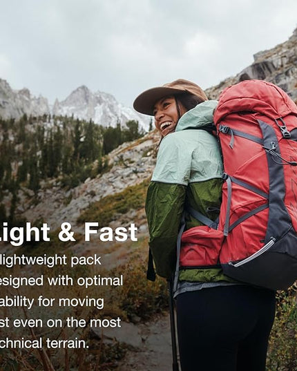 Osprey Tempest 44L Women's Lightweight Hiking Backpack - Daypack for Travel & Camping, Red Pampas/Coal Grey, XS/S