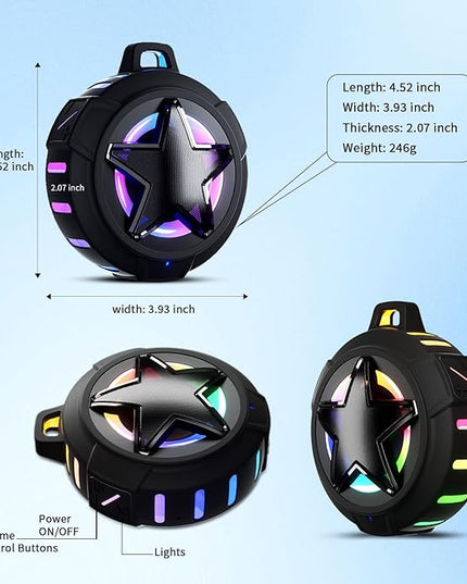 EBODA Bluetooth Shower Speaker, IP67 Waterproof Portable Speakers, Floating, TF Card, Small Outdoor Speaker with LED Light, True Wireless Stereo for Bike, Beach, Paddle Board, Kayak, Gifts