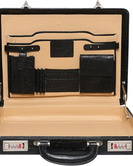 DA LV Full Grain Leather Briefcase for Men - Business Laptop Bag - Imported Handmade Leather Bag - Attache -Men Gifts