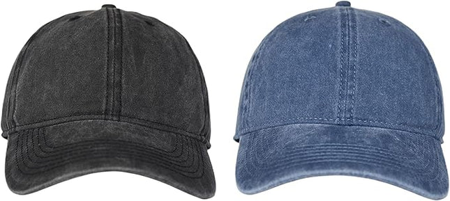 YEANIY Vintage Washed Cotton Plain Baseball Caps Adjustable Unstructured Soft Blank Casual Dad Ball Hats for Men Women