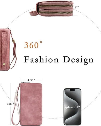 YAPAIOU Wallet For Women Large Capacity Wristlet Purse for Women RFID Blocking Multi Clutch Wallet
