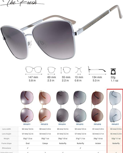 The Fresh Classic Crystal Elegant Women Beauty Design Sunglasses Gift Box