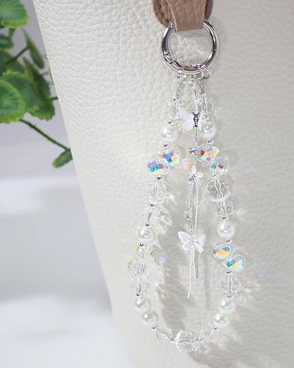 Beaded Phone Wrist Strap,Crystal Keychain Wristlet,Camera Strap Wrist,Cute Phone Chain Wristlet Purse Bag Charms