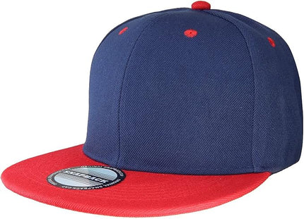 Classic Snapback Hat Cap Hip Hop Style Flat Bill Blank Solid Color Adjustable Size