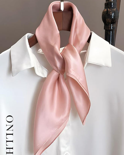 100% Mulberry Silk Scarf for Women Hair Lightweight Square Neckerchief Wrap For Head Scarves 21"