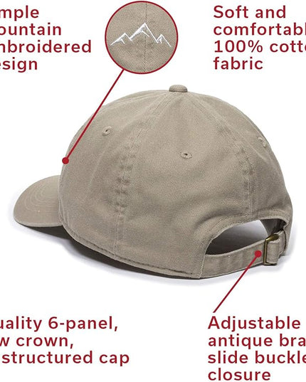 Outdoor Cap -Adult Mountain Dad Hat-Unstructured Soft Cotton