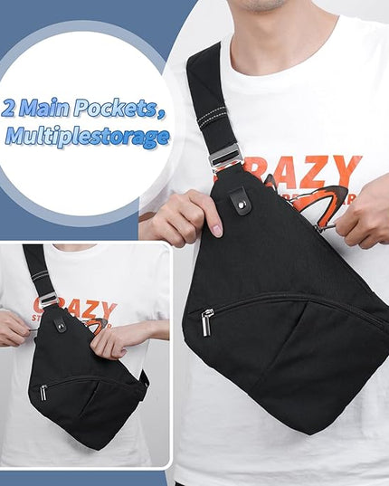 VADOO Sling Bag for Men and Women, Anti theft Crossbody Bag Lightweight Shoulder Chest Bag for Travel Gym
