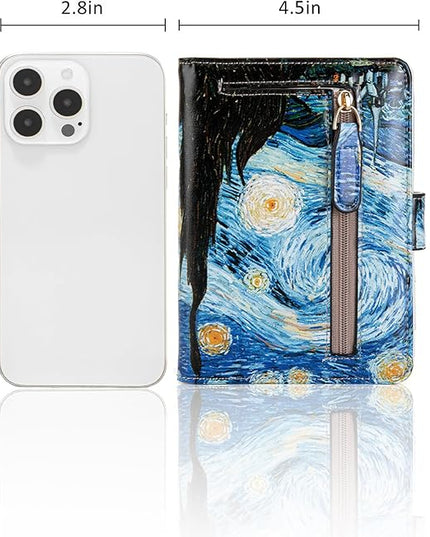 Passport Holder for Travel Essentials, RFID Blocking Passport Wallet Cover with Magnetic Closure, Passport Book Holders for Women and Men (Van Gogh The Starry Night)