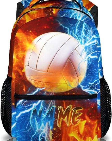Boys Backpack for Kids Personalized Volleyball Schoolbag for Elementary Middle Primary, 17 Inch Durable Lightweight Bookbag