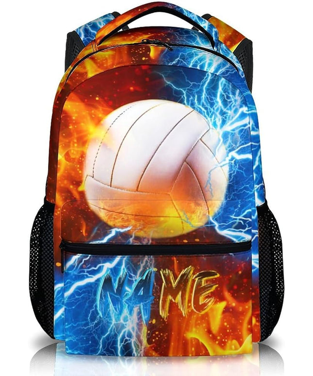 Boys Backpack for Kids Personalized Volleyball Schoolbag for Elementary Middle Primary, 17 Inch Durable Lightweight Bookbag