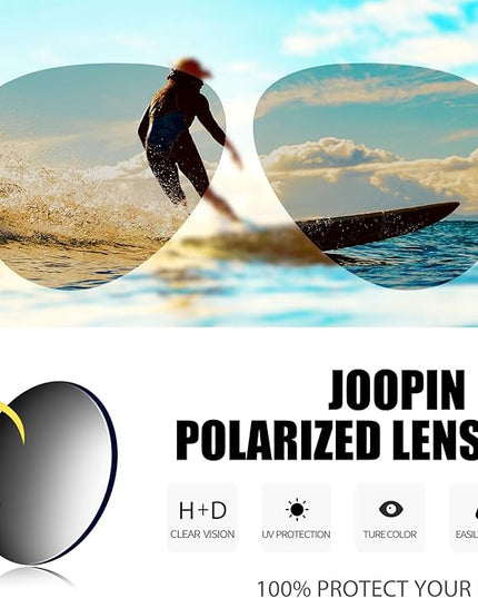 Joopin Polarized Metal Aviation Sunglasses Men, Classic Military Sun Glasses Women, Rectangle Shades UV400 Protection Costume
