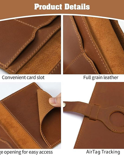 Jack&Chris Genuine Leather Passport Holder For Travel, RFID Blocking Handmade Passport Holder with Card Case Organized & Safe, Quality Travel Essentials for Women and Men for Gifting, Brown